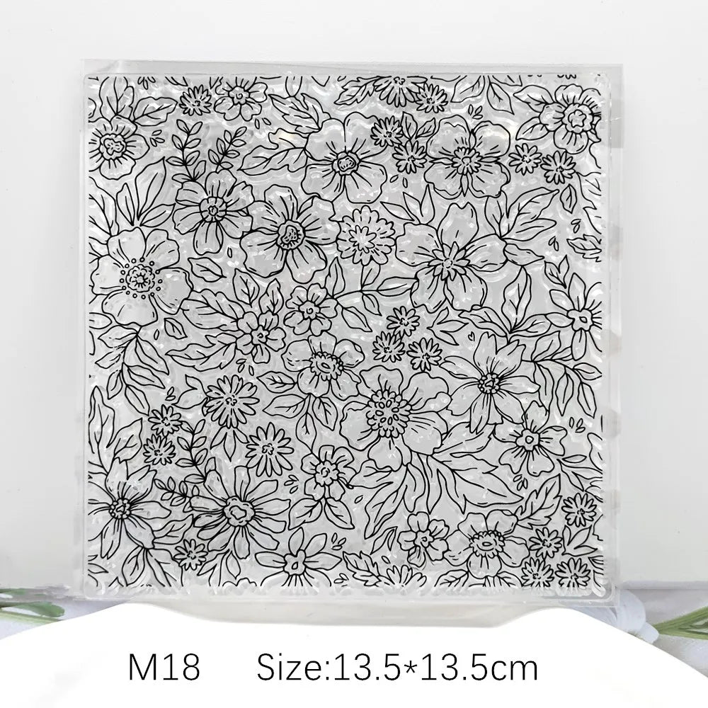 SNASAN Leaf &amp; Flower Clay Texture Stamp Sheets