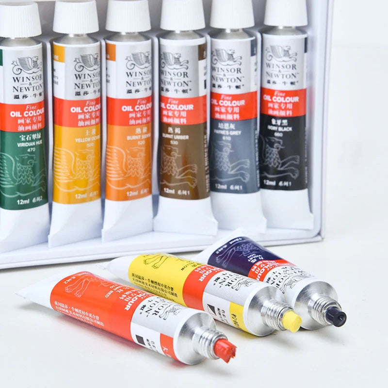 Winsor &amp; Newton Oil Paint Set – 12/18/24 Colors, 12ml Tubes