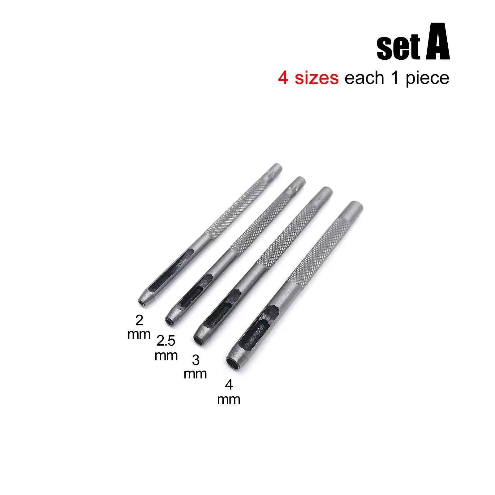 4/6/10pcs Round Hole Punch Cutter Set for Leather & Rubber