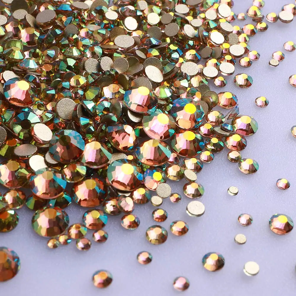 1440-Piece Champagne Flat Back Rhinestone Set