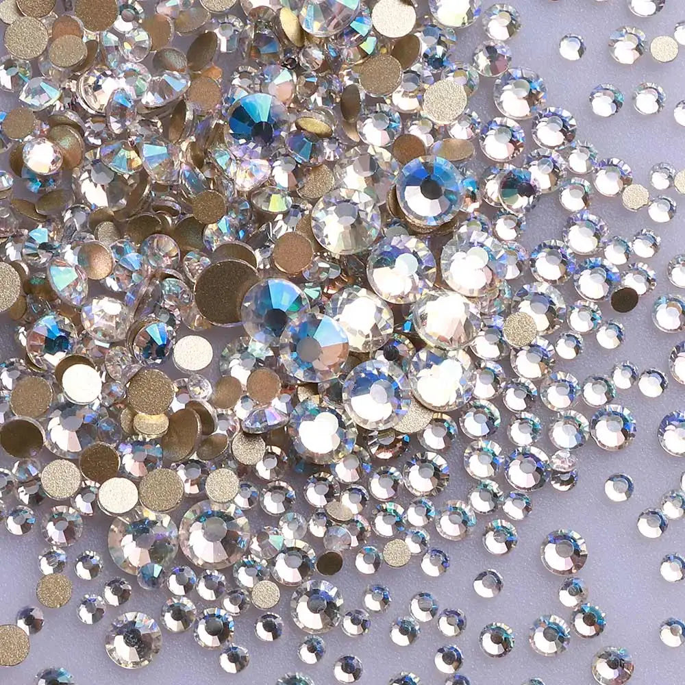 1440-Piece Champagne Flat Back Rhinestone Set
