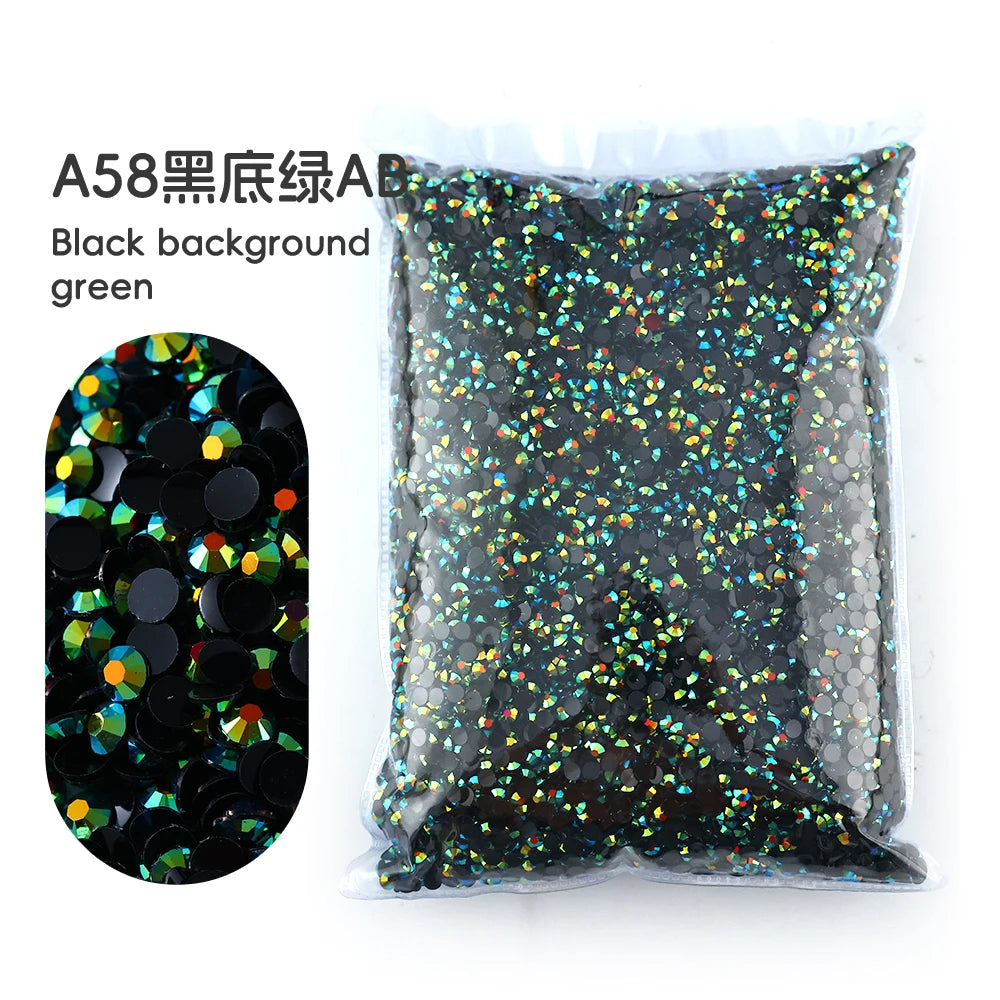 2MM 3MM 4MM 5MM 6MM Jelly AB Resin Cold fixation  Rhinestones Flat Back Suitable for making diamond water bottles