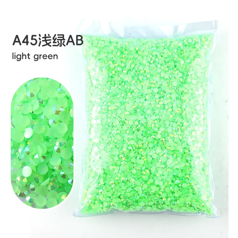 2MM 3MM 4MM 5MM 6MM Jelly AB Resin Cold fixation  Rhinestones Flat Back Suitable for making diamond water bottles