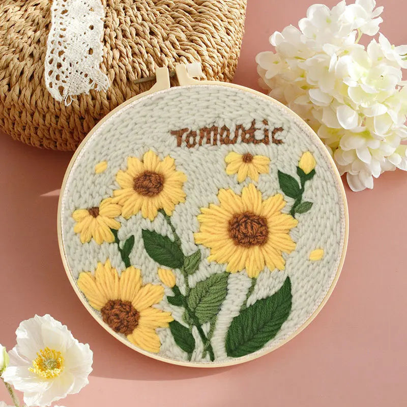 Craft Punch Needle Starter Kit – Sunflower Pattern Rug Set