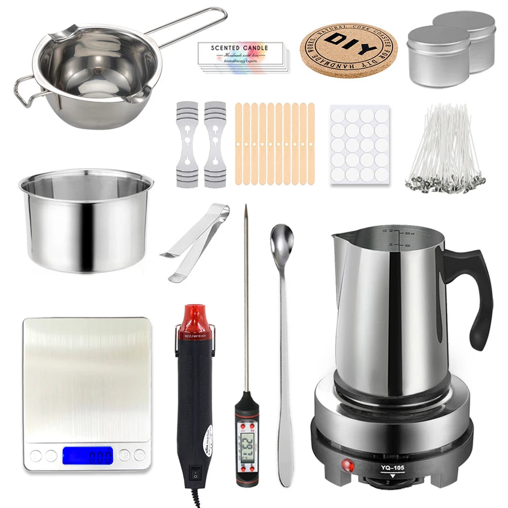 DIY Candle Making Kit with Pouring Pot & Hot Plate
