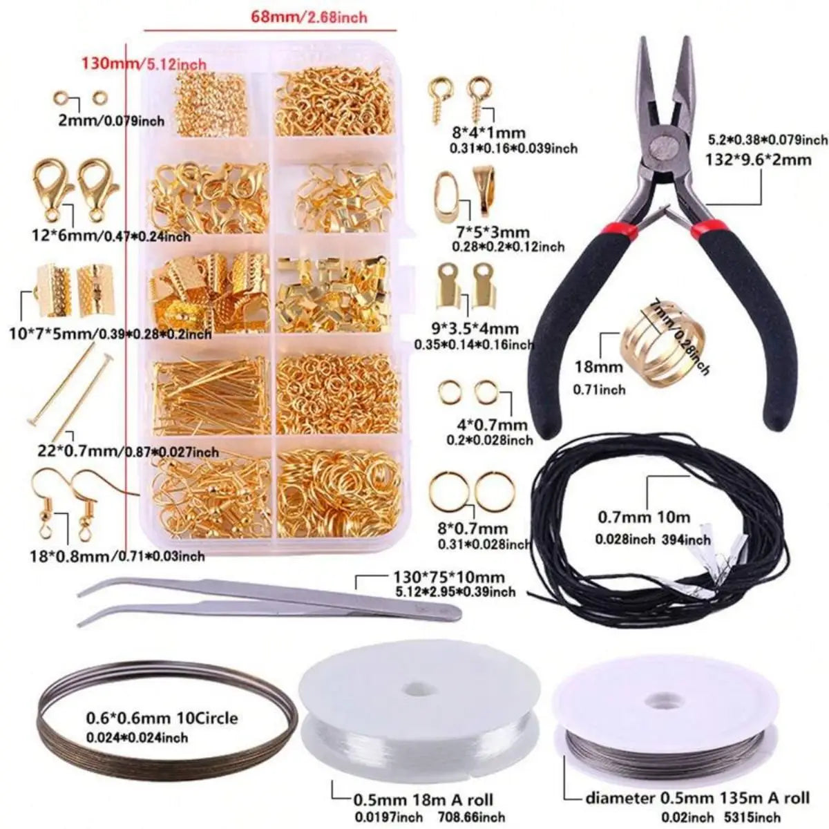 Jewelry Making Starter Kit – 900pcs Beads, Tools &amp; Findings Set