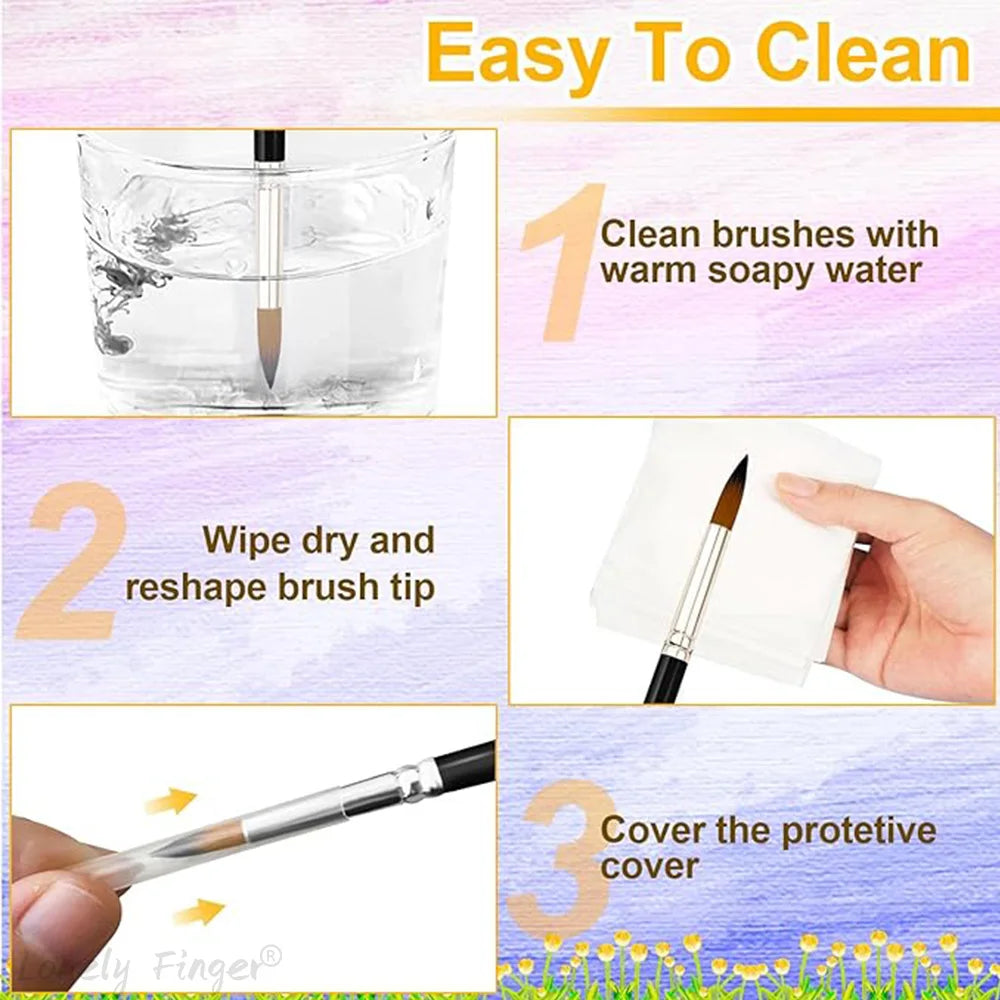 12-Piece Round Nylon Paint Brush Set