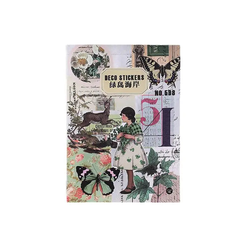 JIANQI 20-Piece PET Sticker Book – Plants &amp; Flowers