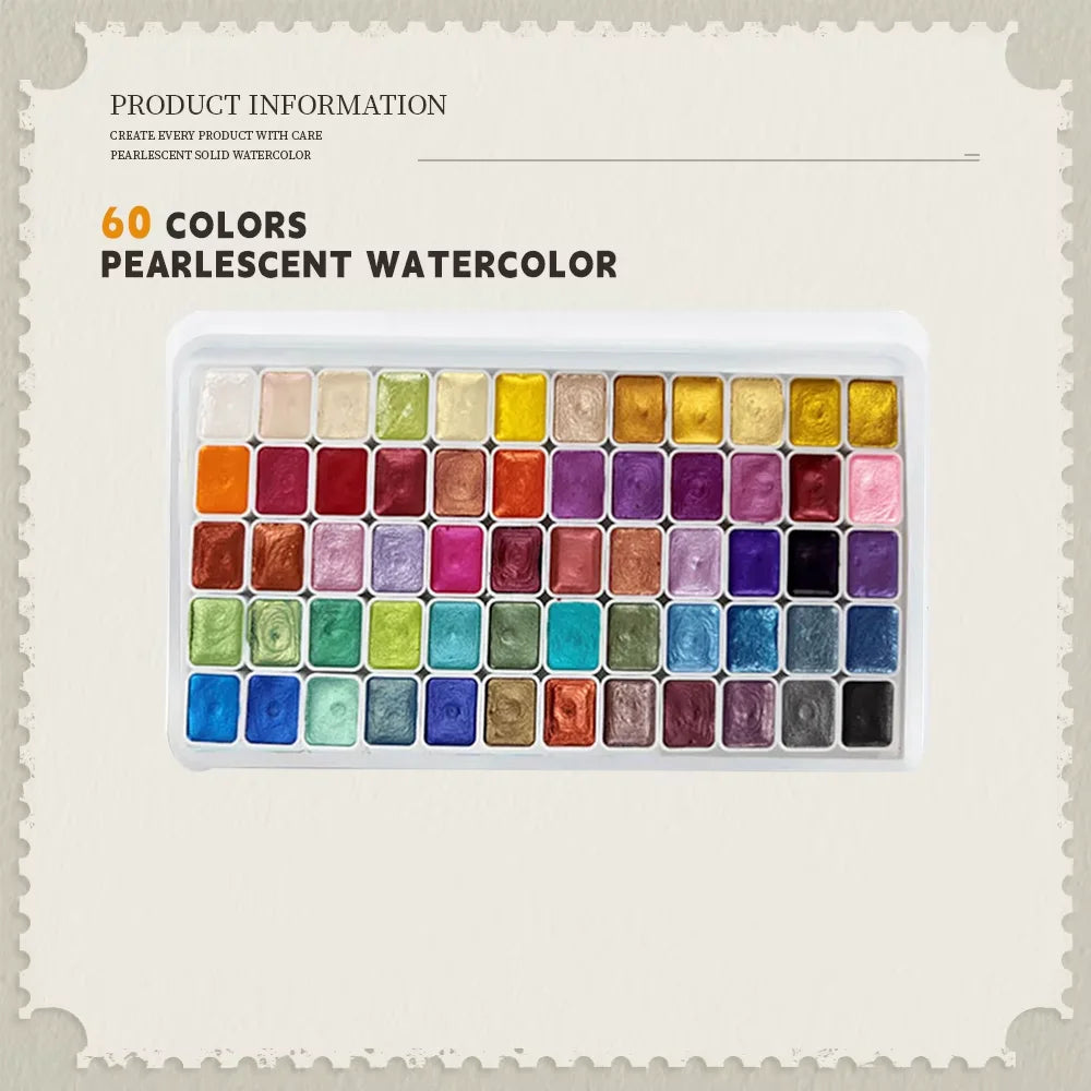 SeamiArt Pearlescent Watercolor Set – 20/24/60 Colors