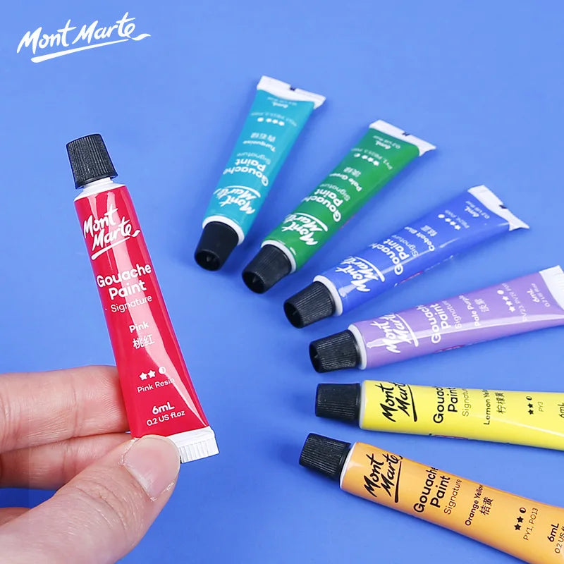 Gouache Paint Set – 12/24/36 Colors, 6ml Tubes for Artists &amp; Students