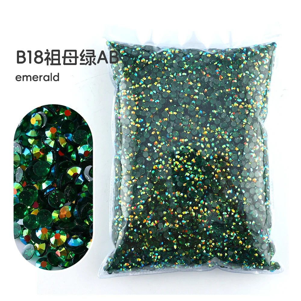 2MM 3MM 4MM 5MM 6MM Jelly AB Resin Cold fixation  Rhinestones Flat Back Suitable for making diamond water bottles