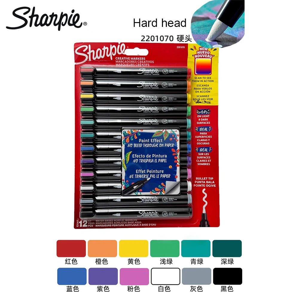 Sharpie Creative Acrylic Marker Pen Painted Graffiti, Painting Pen, DIY Glass, Ceramic, Quick-drying, Non-fading Art Stationery
