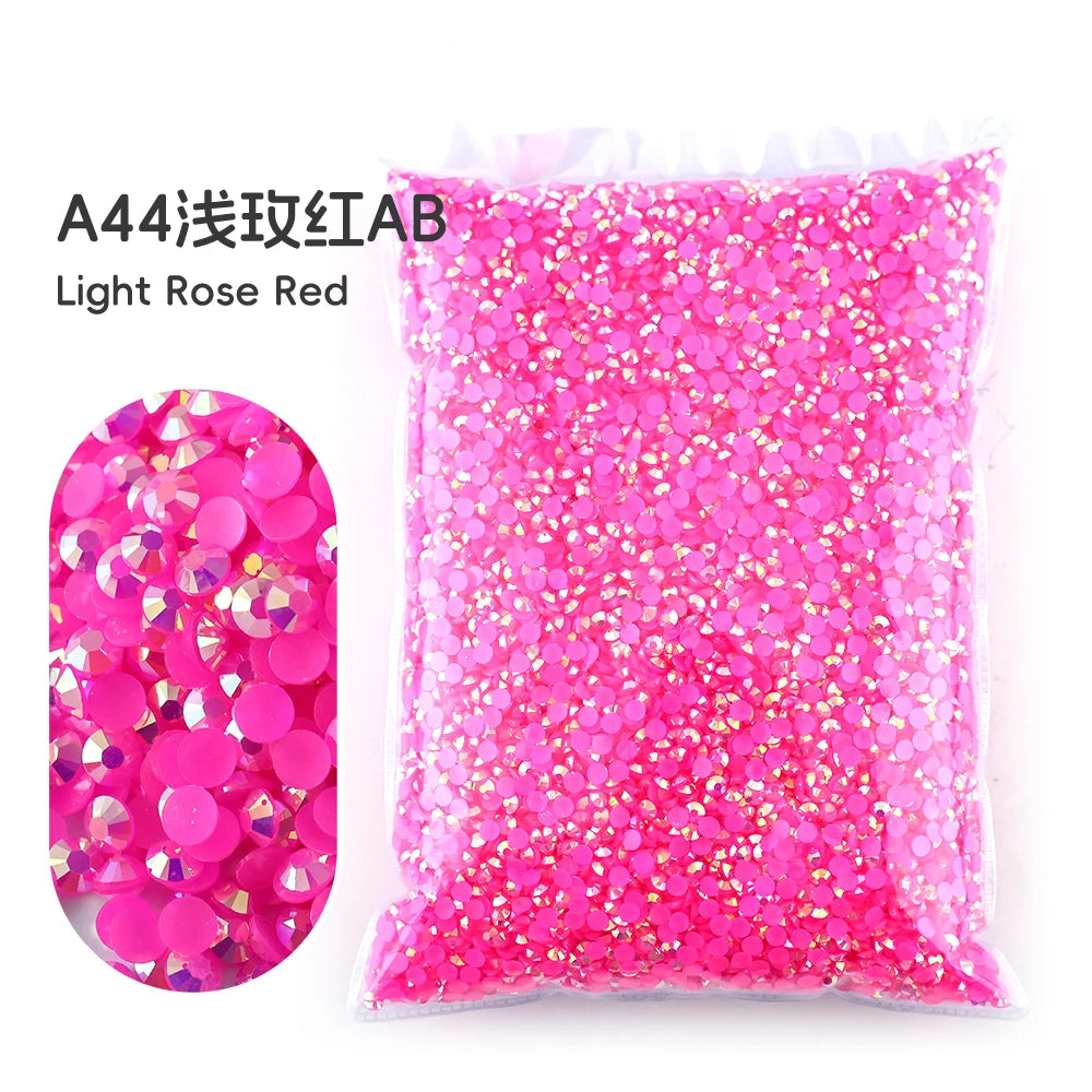 2MM 3MM 4MM 5MM 6MM Jelly AB Resin Cold fixation  Rhinestones Flat Back Suitable for making diamond water bottles