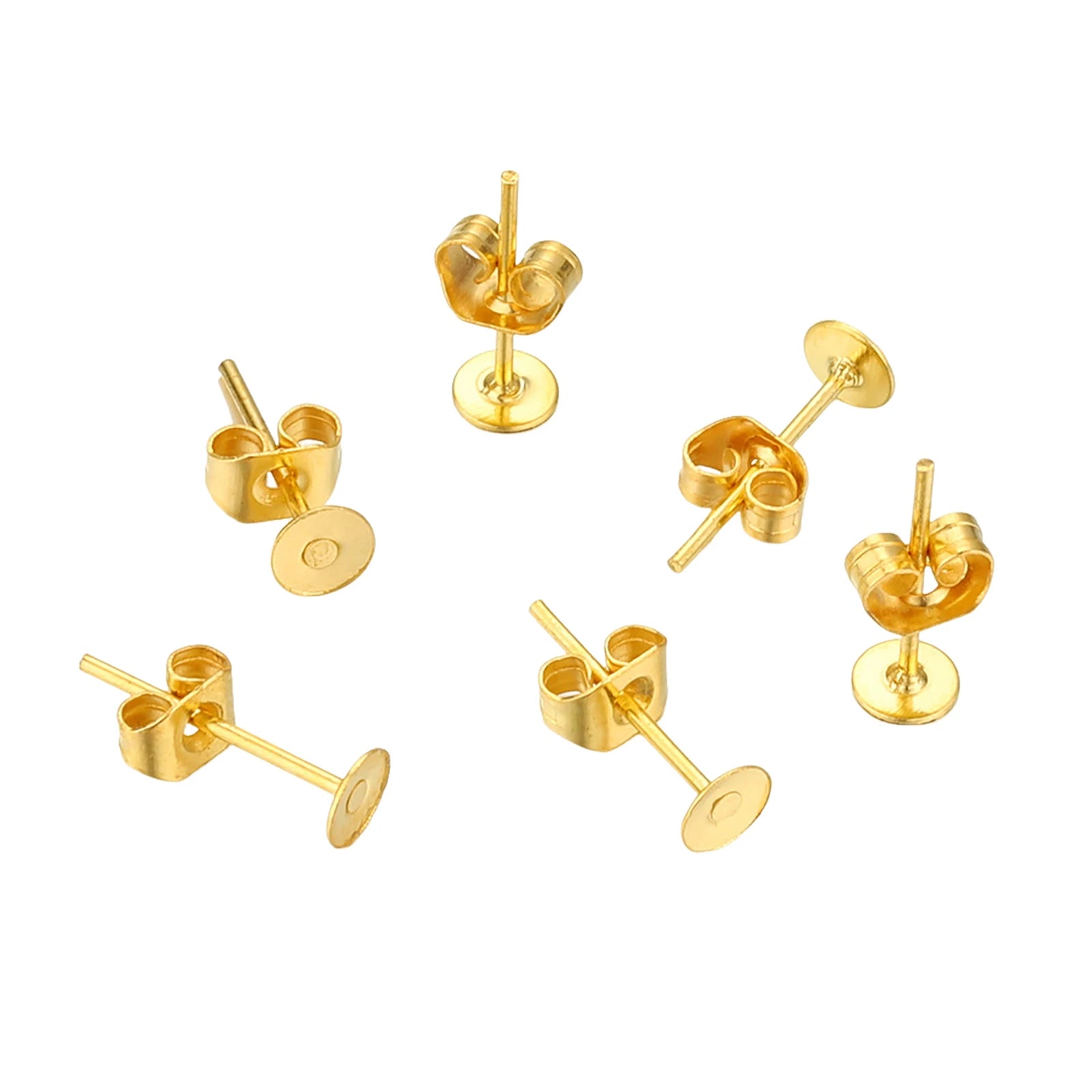 Blank Post Earring Studs Base Pins with Ear Backs