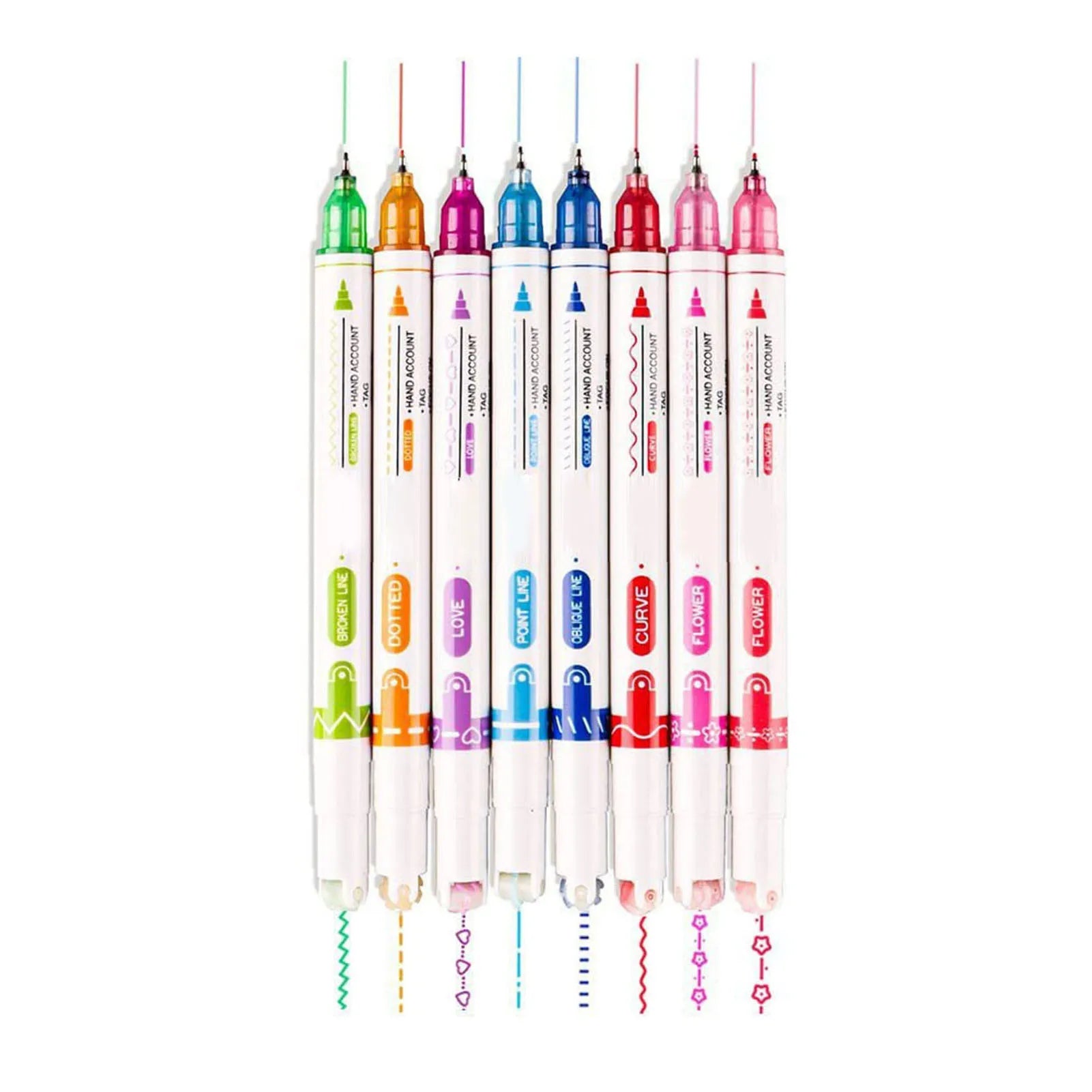 8-Color Double-Ended Marking Pens – Quick-Dry Highlighters (2 Sets)