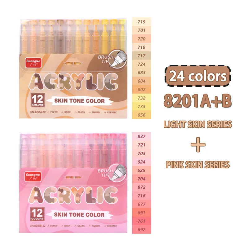 GuangNa Acrylic Paint Markers 12-72 Colors Set
