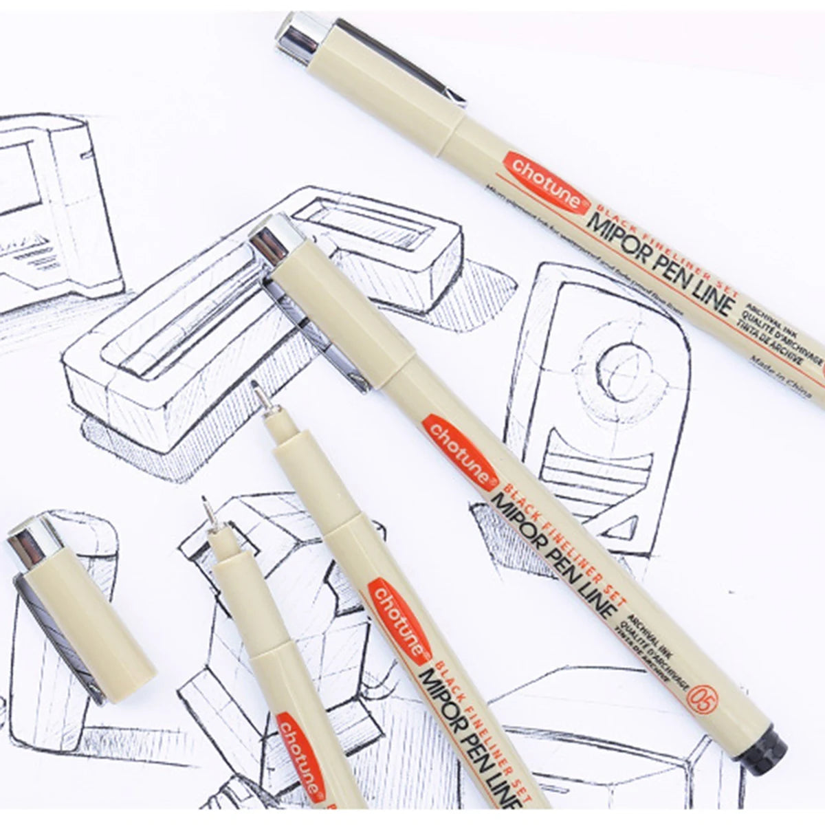 Black Micro Pens – 3 Sizes, Waterproof Archival Ink