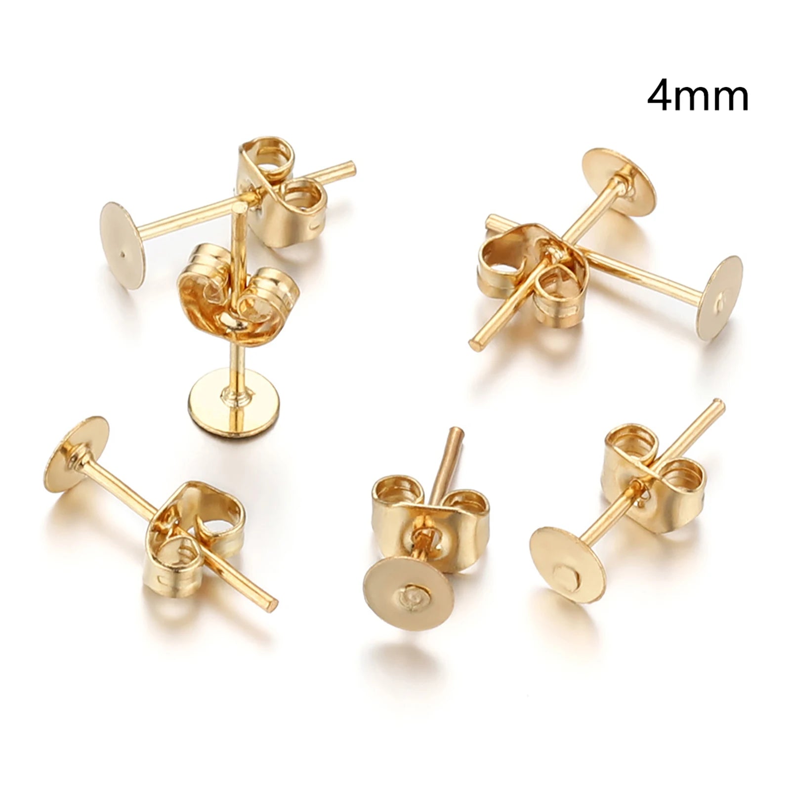Blank Post Earring Studs Base Pins with Ear Backs