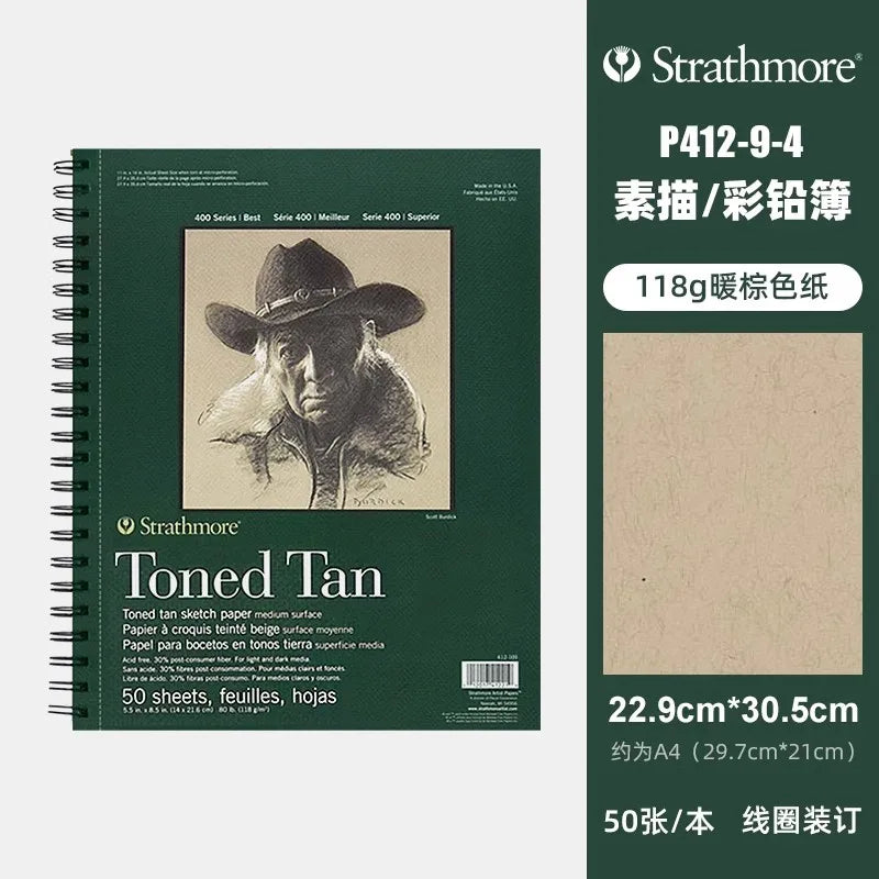 Strathmore 400 Toned Sketchbook – Warm Brown &amp; Cold Gray, 300gsm