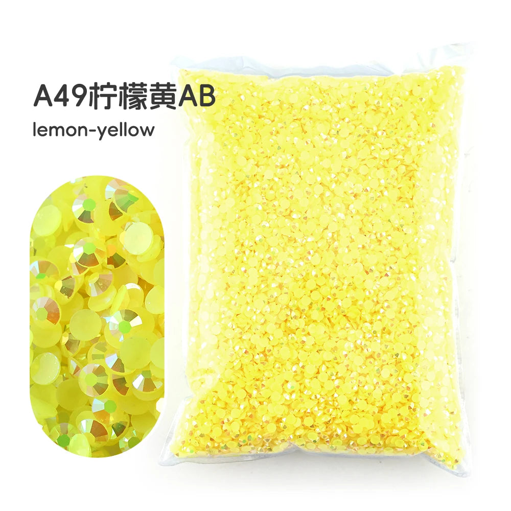 2MM 3MM 4MM 5MM 6MM Jelly AB Resin Cold fixation  Rhinestones Flat Back Suitable for making diamond water bottles
