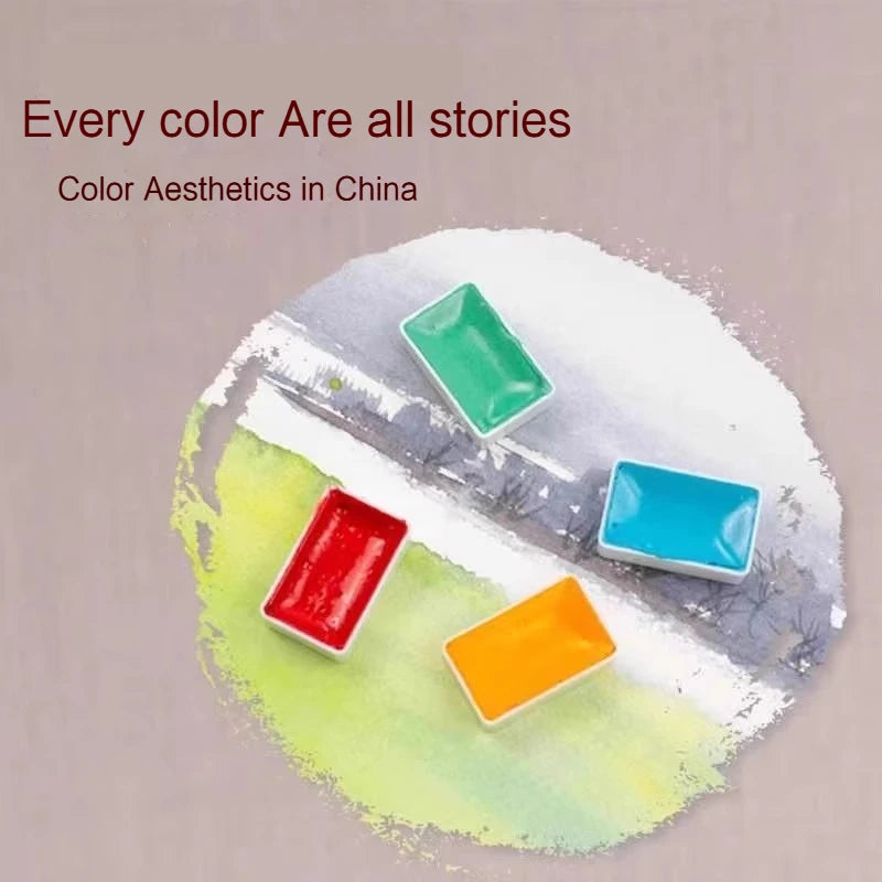 Chinese Painting Solid Pigment Set (12/24 Colors)