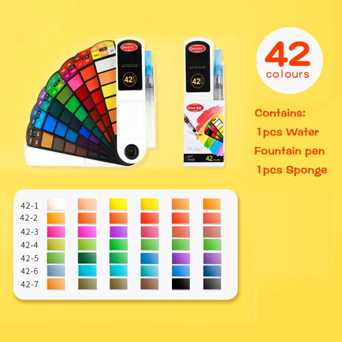 Watercolor Paint Set – 12/24/36/48 Colors with Water Brush Pens