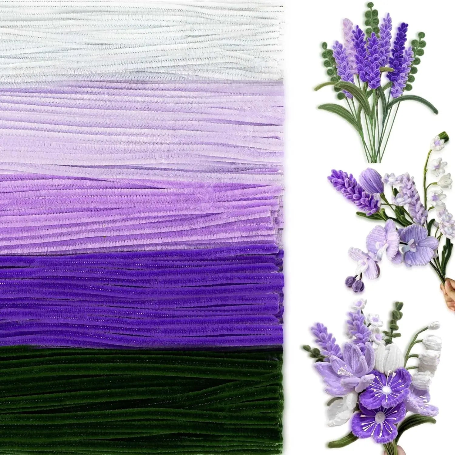 500/600pcs Chenille Stem Pipe Cleaners – 12 Inch