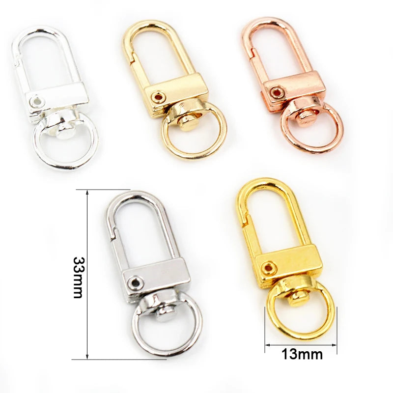 10pcs Snap Lobster Clasp Hooks – Gold/Silver Plated for DIY Jewelry &amp; Keychains