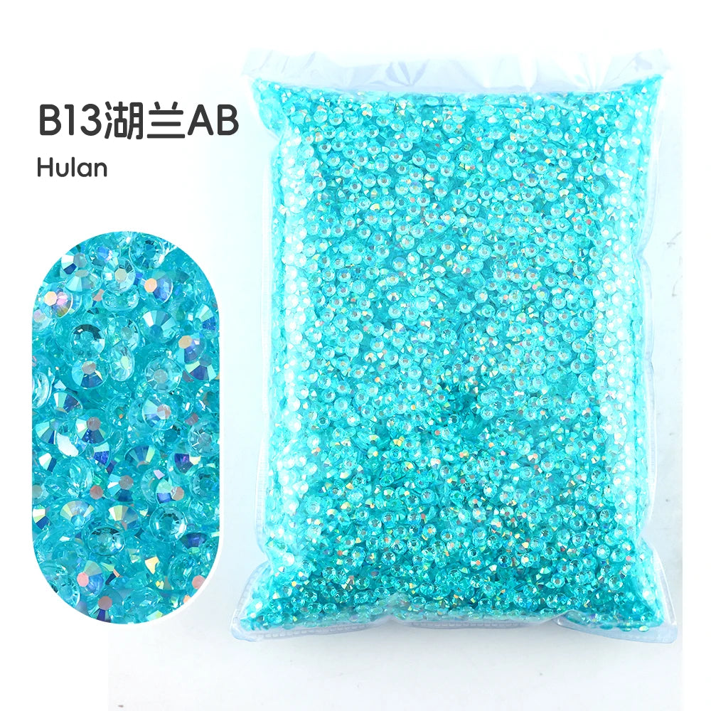 2MM 3MM 4MM 5MM 6MM Jelly AB Resin Cold fixation  Rhinestones Flat Back Suitable for making diamond water bottles