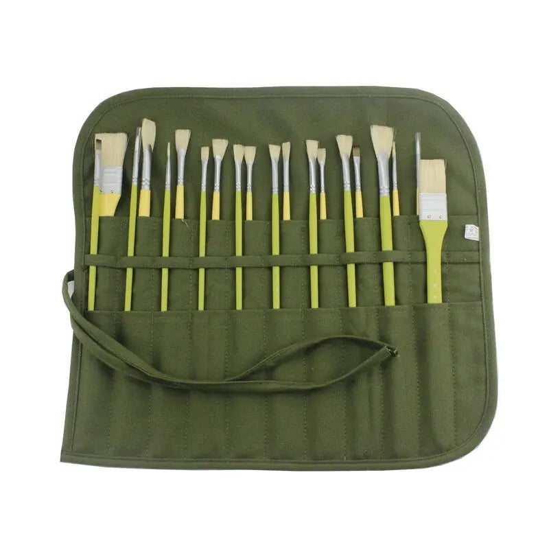 22-Slot Roll-Up Brush &amp; Pen Storage Bag