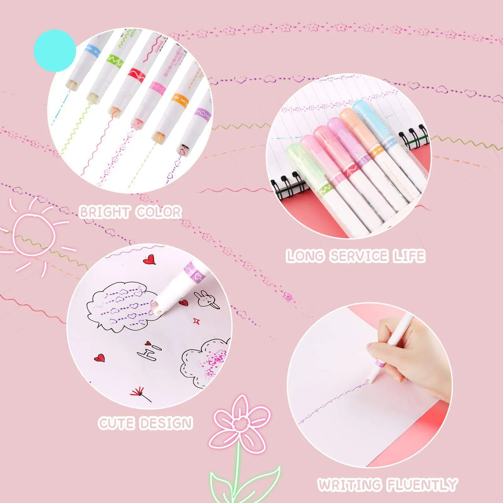 8-Color Double-Ended Marking Pens – Quick-Dry Highlighters (2 Sets)