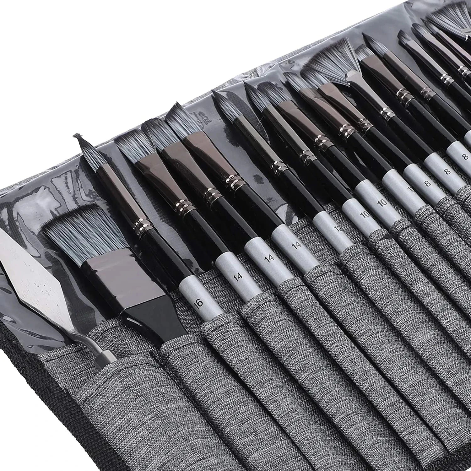 24-Piece Mixed Media Artist Brush Set with Palette Knife