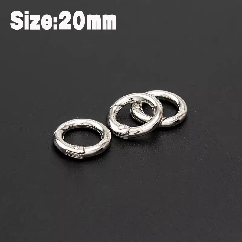 Stainless Steel O Ring Spring Clasps Open Round Carabiner Snap Hook Keychain Bag Clips DIY Jewelry Bags Accessories