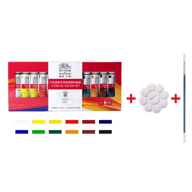 Winsor &amp; Newton Oil Paint Set – 12/18/24 Colors, 12ml Tubes