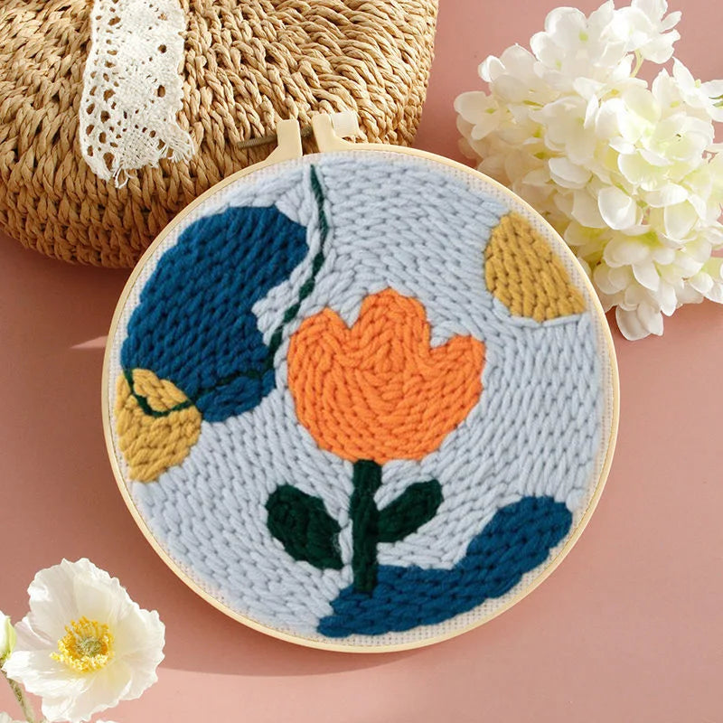 Craft Punch Needle Starter Kit – Sunflower Pattern Rug Set
