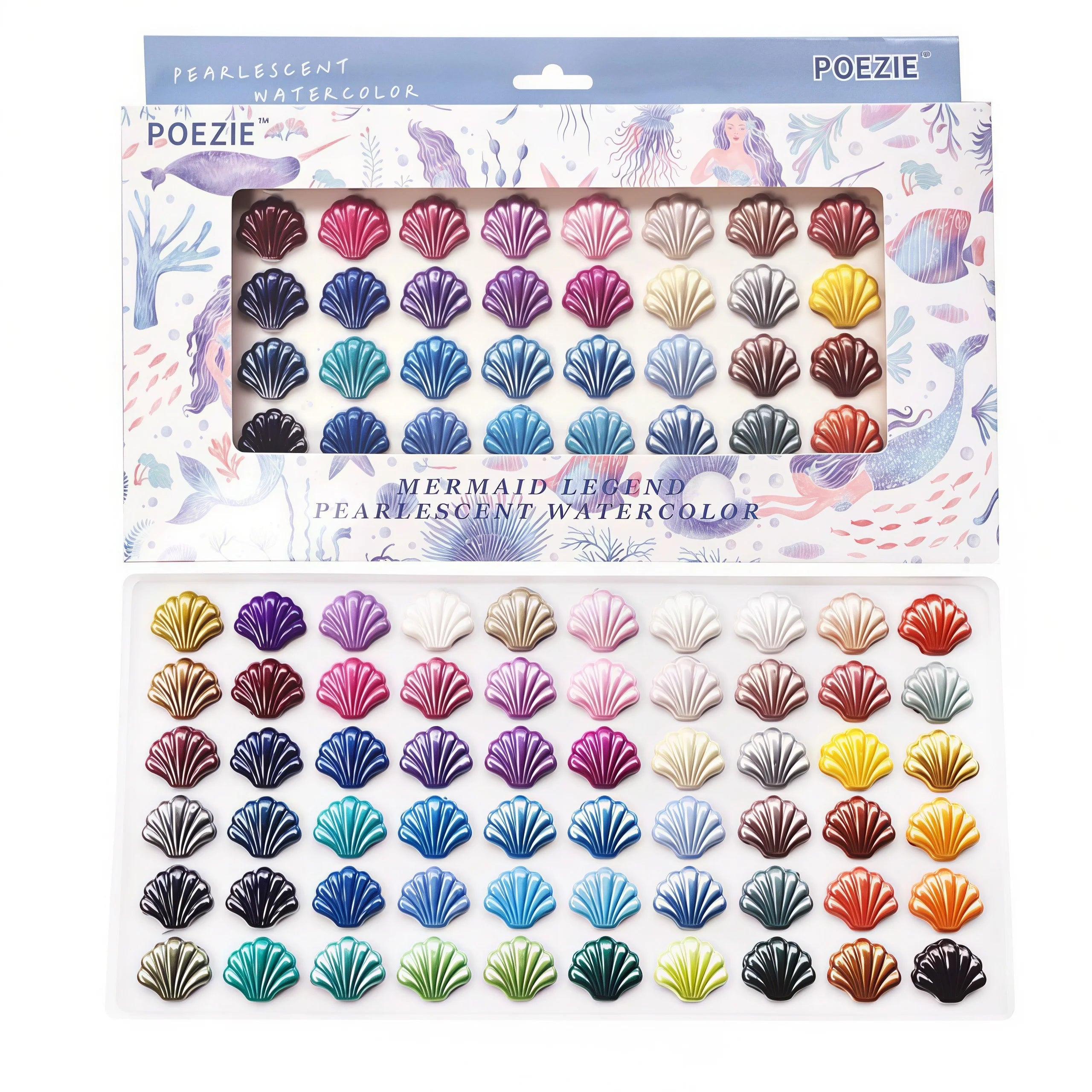 60-Color Professional Watercolor Paint Set with Water Brushes