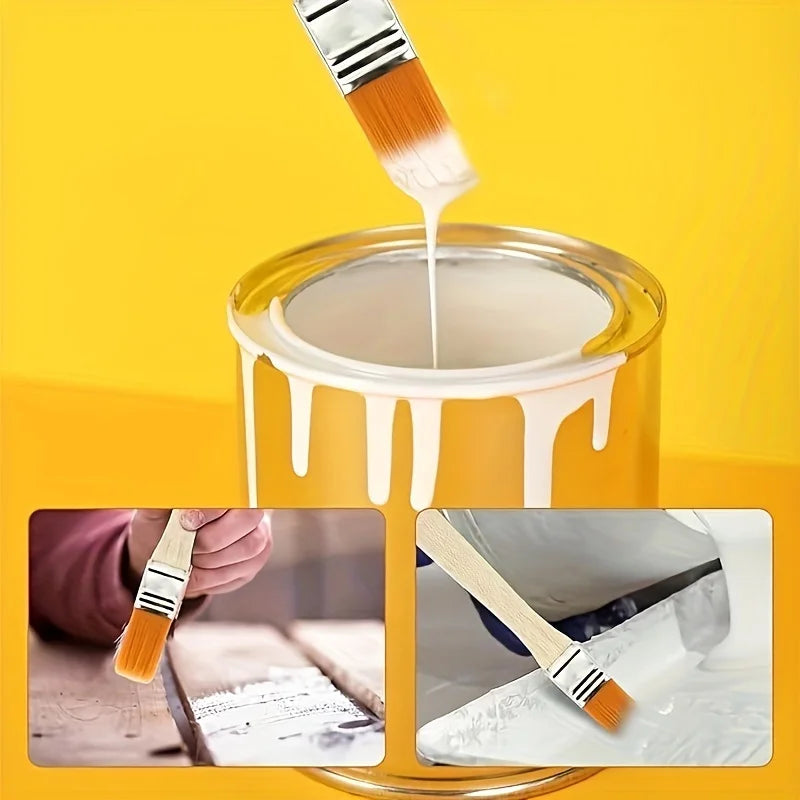 24/48/72pcs Nylon Paint Brush Set – Short Handle Art & Cleaning Brushes
