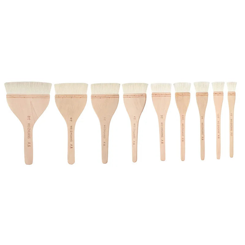 Flat Paddle Paint Brush with Long Handle (1–4 Inch)