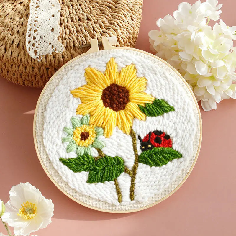 Craft Punch Needle Starter Kit – Sunflower Pattern Rug Set