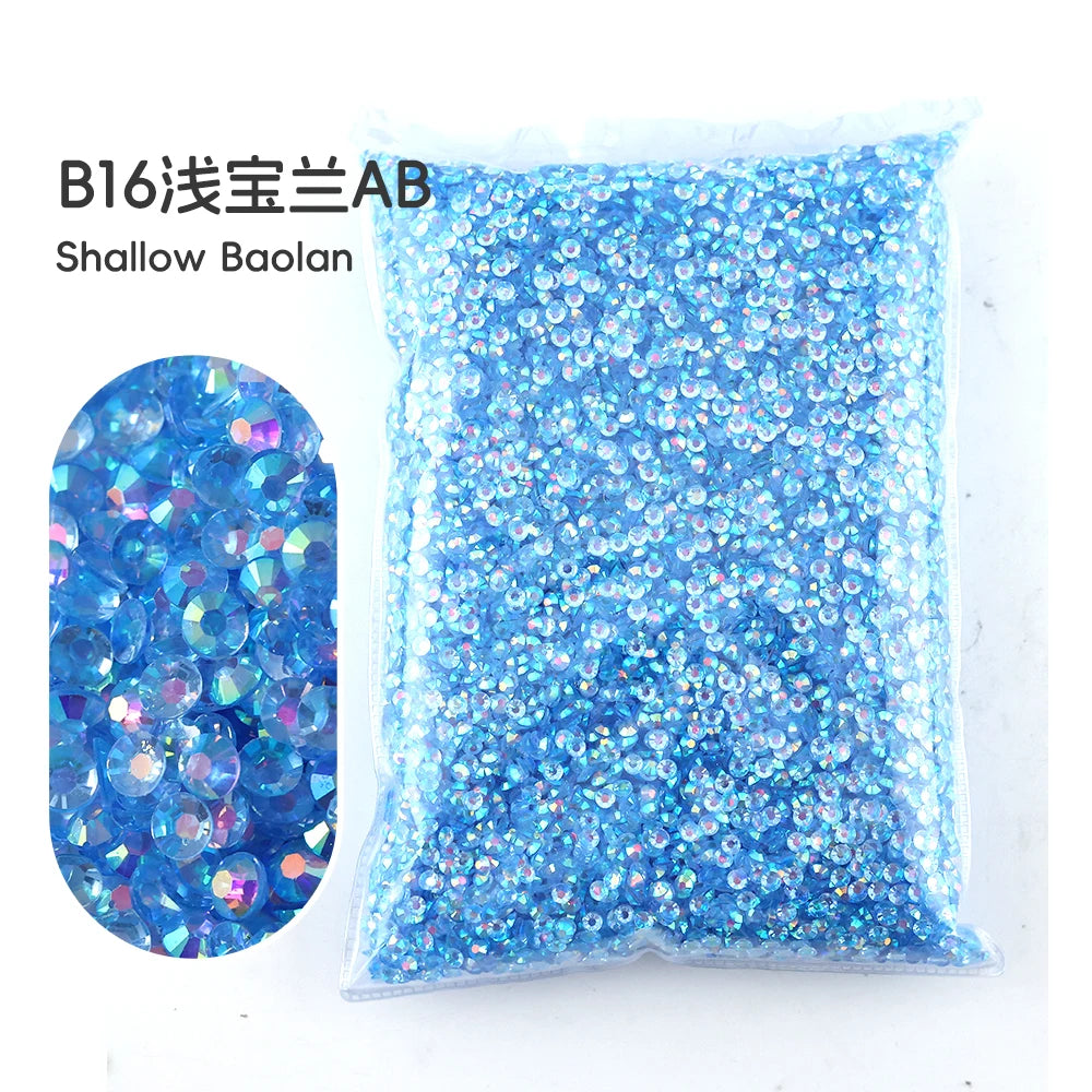 2MM 3MM 4MM 5MM 6MM Jelly AB Resin Cold fixation  Rhinestones Flat Back Suitable for making diamond water bottles