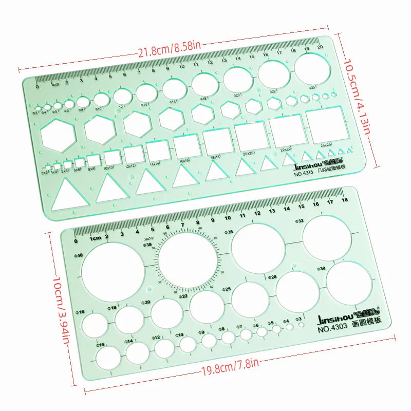 Green Geometric Drawing Template Ruler – Student Mapping Tool