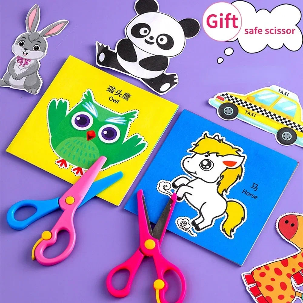 48-Piece Kids Handmade Paper Cut Craft Set