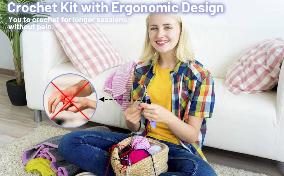 12pcs Lighted Crochet Hook Set with Counter