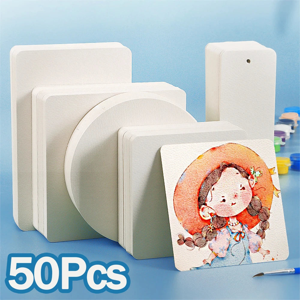 50pcs Blank Watercolor Paper Cards