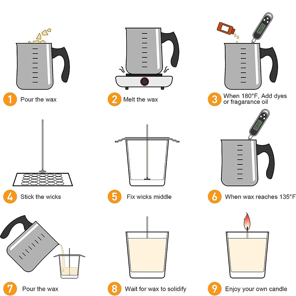 DIY Candle Making Kit – Complete Set with Tools &amp; Wax Melting Pot
