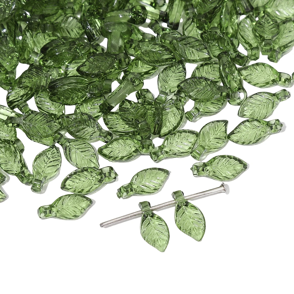 10/50pcs Acrylic Mini Leaf Beads