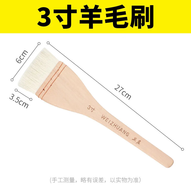 Flat Paddle Paint Brush with Long Handle (1–4 Inch)