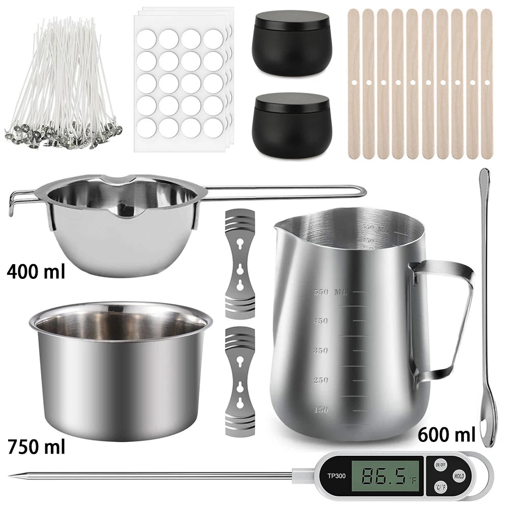 DIY Candle Making Kit – Complete Set with Tools &amp; Wax Melting Pot