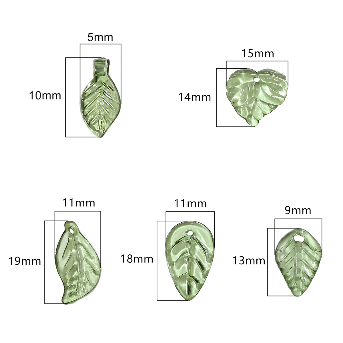 10/50pcs Acrylic Mini Leaf Beads