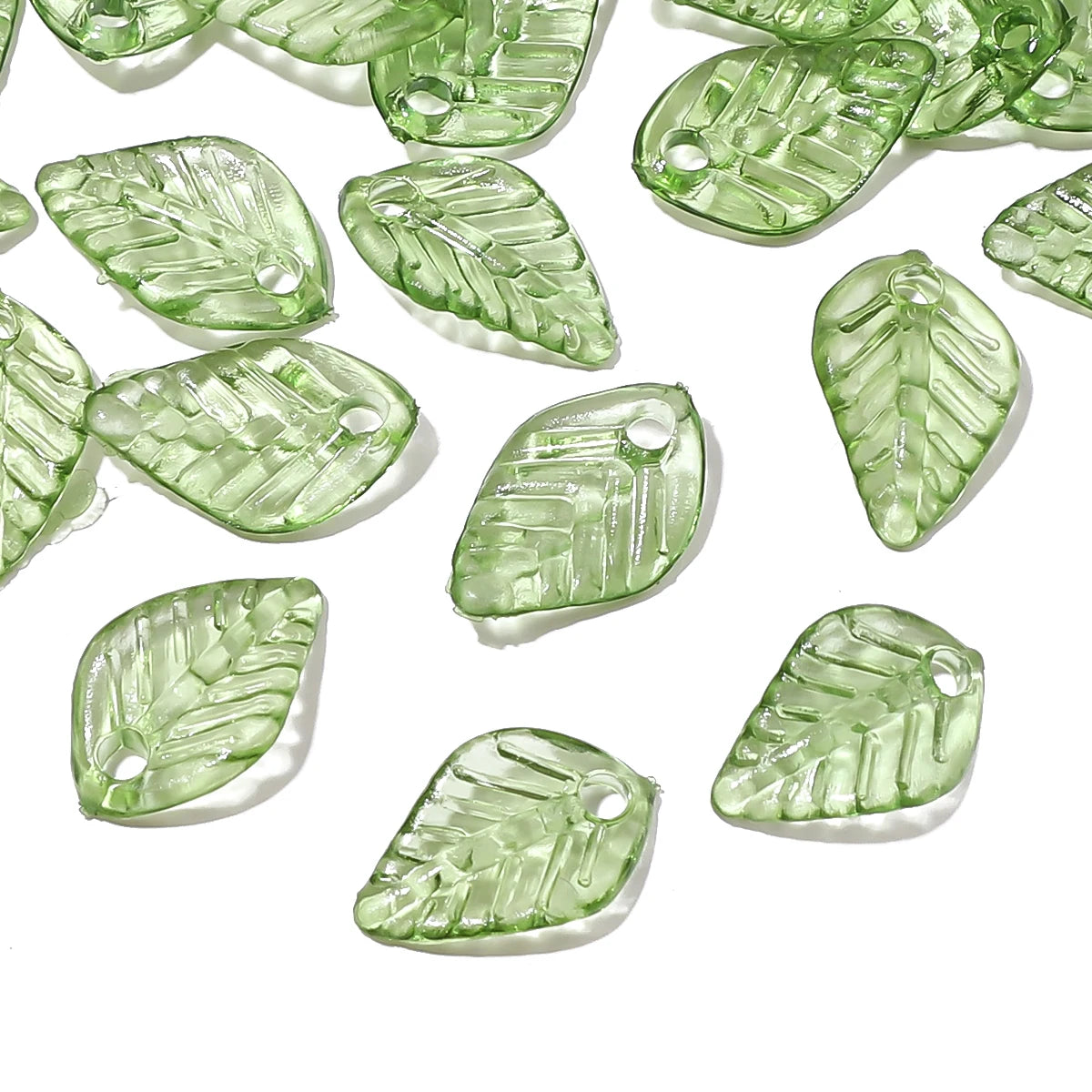 10/50pcs Acrylic Mini Leaf Beads